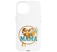 Mama Western Cow Print Lasso Heart Watercolor Carcasa para iPhone 15