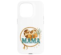 Mama Western Cow Print Lasso Heart Watercolor Carcasa para iPhone 15 Pro
