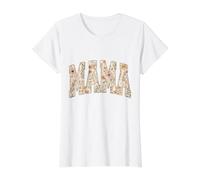 Mama Wildflower Floral Boho Botanical Vintage Mother Design Camiseta gráfica económica, Mujer, Blanco, S