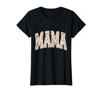 Mama Wildflower Floral Boho Botanical Vintage Mother Design Camiseta gráfica económica, Mujer, Negro, M