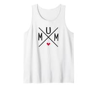 Mamá X Cruz Tipografía con un Corazón Camiseta sin Mangas