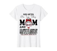 Mamá y adaptativo Asistente de educación física Día de la Madre Doble bendición Camiseta