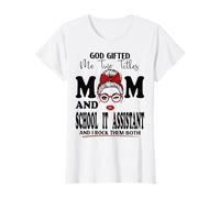 Mamá y Asistente de TI de la Escuela Día de la Madre Doble bendición Camiseta