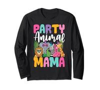 Mama Zoo Birthday Party Animal Family Matching Mom Theme Manga Larga