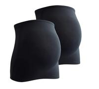 Mamaband - Banda elástica para el vientre de embarazo, paquete de 2 unidades + 3 extensiones para vaqueros, calentador de espalda y extensión de camiseta para embarazadas, color negro, talla 32-38