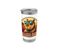 Mamabara Mama Tee Día de la Madre Mujer Capybara Idea Idea Mommy Vaso térmico de acero inoxidable de doble pared