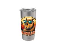 Mamabara Mama Tee Día de la Madre Mujer Capybara Idea Idea Mommy Vaso térmico de acero inoxidable de doble pared