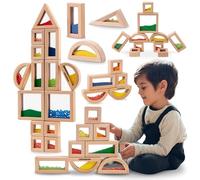 mamabrum Bloques Sensoriales Montessori - Set 15 Piezas con Rellenos Visuales y Sonoros - Juguete de Madera para Desarrollo Sensorial - Juguetes Educativos para Bebés y Niños Desde 2 Años