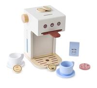 Mamabrum Cafetera de Madera para Niños 3+ Años - Juguete Educativo con Cápsulas y Accesorios para Jugar al Barista - Juguetes de Imitación con Diseño Moderno y Materiales Seguros