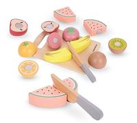 Mamabrum Set Cortar Frutas Madera - Fruta Madera Juguete Cortar para Niños de 2 Años - sin Bordes Afilados - Desarrolla la Creatividad