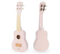 Mamabrum Guitarra Juguete Madera para Niños - Ukelele Musical Infantil con 4 Cuerdas, Estimula el Oído y Desarrollo Musical - Instrumento Rosa 52cm para Juego Roles