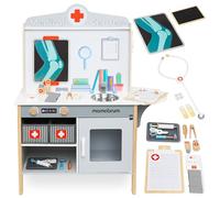 Mamabrum Maletín Médico Juguete Madera XXL - Set Hospital Infantil con 20 Accesorios Realistas - Juguetes Madera Educativos para Niños 3+ Años - 83,5 x 30 x 100cm