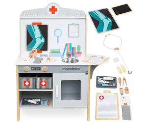mamabrum Maletín Médico Juguete Madera XXL - Set Hospital Infantil con 20 Accesorios Realistas - Juguetes Madera Educativos para Niños 3+ Años - 83,5 x 30 x 100cm