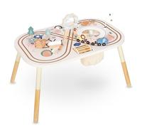 mamabrum Mesa Educativa de Madera 10 en 1 - Juguete Didáctico con Actividades Sensoriales para Niños +1 Año - Centro de Juegos con Engranajes, Laberinto y Tren - 81x52x64,5 cm