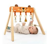 Mamabrum Soporte educativo de madera para bebés gimnasio de bebé sensorial con colgantes Montessori Motoryka pequeño desarrollo desde el nacimiento del oso