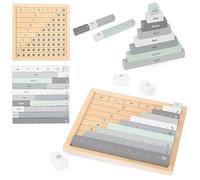 mamabrum, Tablero matemático de Madera: Aprendizaje de Contar, restar, Suma, multiplicación, división, Tablero de Madera, 23 Bloques de Colores, Juego de Mesa funmath, cálculo montesori para niños