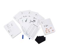 Mamabrum - Tarjetas Educativas para Aprender Números y Letras - Juguetes para Niños 1-3 - 52 Fichas Dobles, 2 Paños y Marcador Borrable - Caja de Almacenamiento 15 x 11 cm