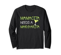 Mamacita Needs a Margarita Funny Cinco de Mayo Mamá Bebiendo Manga Larga