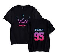 MAMAMOO Camiseta Grupo Coreano Imprime T-Shirt Verano Corta Blusa Solar Moon Byul Whee In Hwa Sa T-Shirt Camiseta de Manga Corta para Hombres y Mujeres