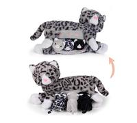 Mamanimals Gato de Peluche con 3 Gatitos, bebés en el Vientre con Cremallera, tetinas magnéticas para amamantar, Peluche para niños, Regalo para niños