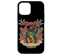 Mama's Little Devil Pirata Lucky Cat Retro Tattoo Art Carcasa para iPhone 12 Mini