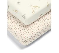 Mamas & Papas Paquete de 2 sábanas bajeras para cuna/cama, selva