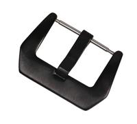 MAMA'S PEARL 16 18 20 22 24 26 mm 304L hebilla de acero inoxidable cinturón correa de reloj de silicona hebilla esmerilado trefilado accesorios de cierre de reloj Accesorios para relojes(Black,24mm)