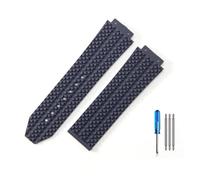 MAMA'S PEARL Ajuste Fit For Hublot Apto For Yubo Correa De Reloj Impermeable De Silicona Fusión Clásica Big Bang Goma For Hombres 26 * 19mm 24 * 17mm Accesorios(J01-Blue-No Buckle,26x19mm)