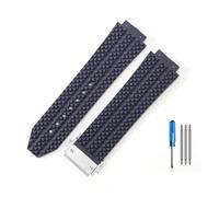 MAMA'S PEARL Ajuste Fit For Hublot Apto For Yubo Correa De Reloj Impermeable De Silicona Fusión Clásica Big Bang Goma For Hombres 26 * 19mm 24 * 17mm Accesorios(J01-Blue-Steel-Z2,24x17mm)