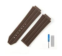 MAMA'S PEARL Ajuste Fit For Hublot Apto For Yubo Correa De Reloj Impermeable De Silicona Fusión Clásica Big Bang Goma For Hombres 26 * 19mm 24 * 17mm Accesorios(J01-Brown-No Buckle,26x19mm)