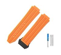 MAMA'S PEARL Ajuste Fit For Hublot Apto For Yubo Correa De Reloj Impermeable De Silicona Fusión Clásica Big Bang Goma For Hombres 26 * 19mm 24 * 17mm Accesorios(J01-Orange-Black-Z2,26x19mm)