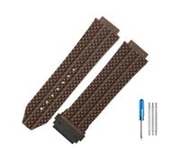 MAMA'S PEARL Ajuste Fit For Hublot Apto For Yubo Correa De Reloj Impermeable De Silicona Fusión Clásica Big Bang Goma For Hombres 26 * 19mm 24 * 17mm Accesorios(J01-Brown-Black-Z2,26x19mm)