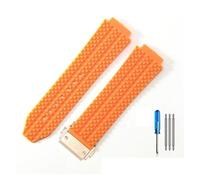 MAMA'S PEARL Ajuste Fit For Hublot Apto For Yubo Correa De Reloj Impermeable De Silicona Fusión Clásica Big Bang Goma For Hombres 26 * 19mm 24 * 17mm Accesorios(J01-Orange-Rose-Z2,24x17mm)