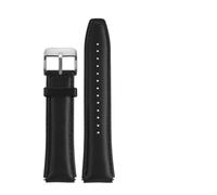 MAMA'S PEARL Ajuste for Casio AE1200 A158W/A168/f91w/AE-1200WHD/A158/A159/A169 Series Correa de cuero Vintage pulsera Retro 18mm(Black-silver)