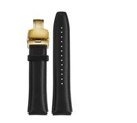 MAMA'S PEARL Ajuste for Casio AE1200 A158W/A168/f91w/AE-1200WHD/A158/A159/A169 Series Correa de cuero Vintage pulsera Retro 18mm(A-black-gold a)