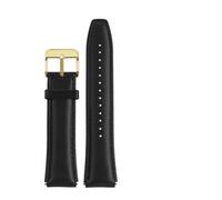 MAMA'S PEARL Ajuste for Casio AE1200 A158W/A168/f91w/AE-1200WHD/A158/A159/A169 Series Correa de cuero Vintage pulsera Retro 18mm(Black-gold)