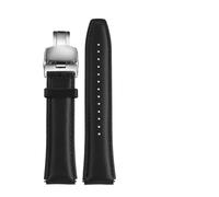 MAMA'S PEARL Ajuste for Casio AE1200 A158W/A168/f91w/AE-1200WHD/A158/A159/A169 Series Correa de cuero Vintage pulsera Retro 18mm(A-black-silver a)
