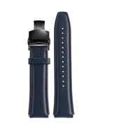 MAMA'S PEARL Ajuste for Casio AE1200 A158W/A168/f91w/AE-1200WHD/A158/A159/A169 Series Correa de cuero Vintage pulsera Retro 18mm(A-blue-black a)