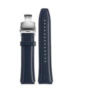 MAMA'S PEARL Ajuste for Casio AE1200 A158W/A168/f91w/AE-1200WHD/A158/A159/A169 Series Correa de cuero Vintage pulsera Retro 18mm(A-blue-silver a)