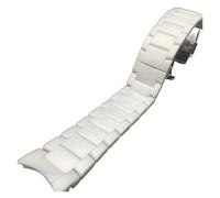 MAMA'S PEARL Ajuste For Correa De Reloj For Armani Ar1474 Ar1452 Ar1451 Hombres Mujeres Negro Blanco 22mm 24mm Correa De Reloj De Cerámica Pulsera Reemplazo De Correa(White,24mm)
