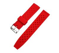 MAMA'S PEARL Correa de goma correa de muñeca de silicona deportiva suave for hombre, correa de reloj de repuesto impermeable for buceo apta for Seiko Water Ghost 20mm 22mm(Red,20mm)