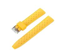 MAMA'S PEARL Correa de goma correa de muñeca de silicona deportiva suave for hombre, correa de reloj de repuesto impermeable for buceo apta for Seiko Water Ghost 20mm 22mm(Yellow,20mm)