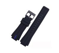 MAMA'S PEARL Correa De Goma De Silicona For Reloj ECB-10YD Apta For Reloj Fit For Casio, Repuesto Ediice For Hombre, Correa De Reloj Impermeable For Deportes Al Aire Libre(Blue line-black)