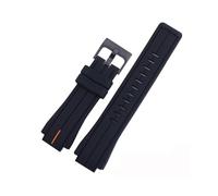 MAMA'S PEARL Correa De Goma De Silicona For Reloj ECB-10YD Apta For Reloj Fit For Casio, Repuesto Ediice For Hombre, Correa De Reloj Impermeable For Deportes Al Aire Libre(Orange line-black)