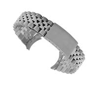 MAMA'S PEARL Correa de metal con extremo curvo apta for correas de reloj For Rolex 18/19/20/21 mm Serie de bandas de acero inoxidable sólido for accesorios de pulsera for hombres For DATEJUST(Silver,1