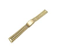 MAMA'S PEARL Correa de reloj de acero inoxidable 316 sólida de 10mm, 12mm, 14mm y 16mm, pulsera de Metal for mujer(Gold,14mm)