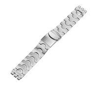 MAMA'S PEARL Correa de reloj de acero inoxidable apta for correa de reloj For Swatch 17mm19mm interfaz dentada relojes de pulsera banda hombres mujeres relojes de Metal sólido banda(Silver,17mm)