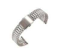 MAMA'S PEARL Correa De Reloj De Acero Inoxidable De 12 Mm, 14 Mm, 16 Mm, 18 Mm Y 20 Mm, Compatible Con Huawei GT2, Pulsera De Metal For Hombre Y Mujer, Correa De Repuesto For Negocios.(Silver,18mm)