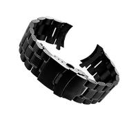 MAMA'S PEARL Correa De Reloj De Acero Inoxidable De 18mm, 20mm, 22mm, Pulsera Con Extremo Plano/curvo Apto For Casio Fit For Tissot Fit For Cadena De Reloj De Metal Fit For SEiko(Black,22mm)