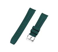 MAMA'S PEARL Correa De Reloj De Caucho De Flúor 20 Mm 21 Mm 22 Mm Apto For Rolex Apto For Water Ghost Apto For Omega Correa De Reloj Deportiva Con Extremo Curvo Cinturón Universal(Green,21mm)